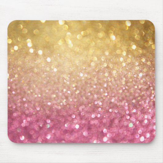 roze en goudglitter muismat (Voorkant)