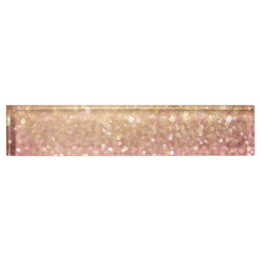 roze en goudglitter naambordje (Voorkant)