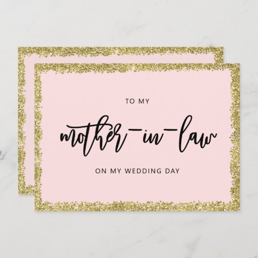 Roze en goudglitter Naar mijn moeder op een legale Kaart (Voorkant / Achterkant)