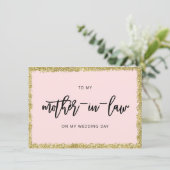 Roze en goudglitter Naar mijn moeder op een legale Kaart (Staand voorkant)