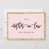 Roze en goudglitter Naar mijn moeder op een legale Kaart (Voorkant)