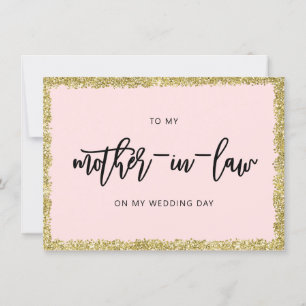 Roze en goudglitter Naar mijn moeder op een legale Kaart
