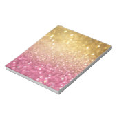 roze en goudglitter notitieblok (Linkerzijde)