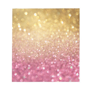 roze en goudglitter notitieblok