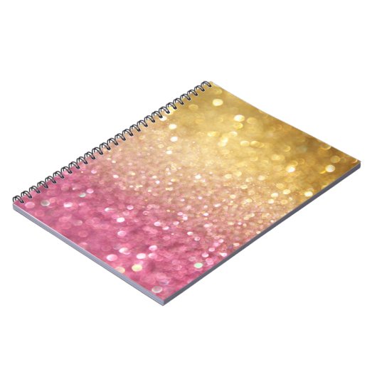 roze en goudglitter notitieboek (Linkerzijde)