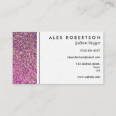 Roze en goudglitter ombre visitekaartje (Achterkant)