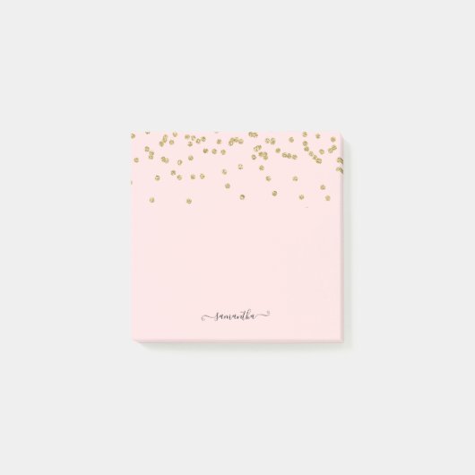 Roze en goudglitter post-it® notes (Voorkant)