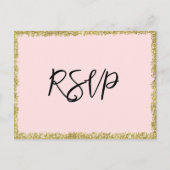 Roze en goudglitter RSVP-Briefkaart Uitnodiging Briefkaart (Voorkant)