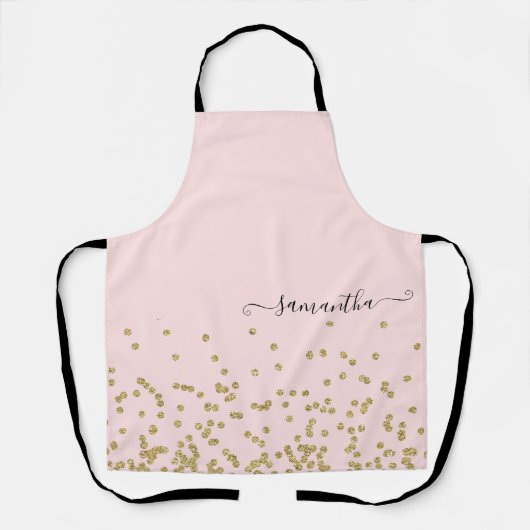 Roze en goudglitter schort (Voorkant)