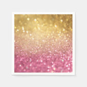 roze en goudglitter servet (Voorkant)