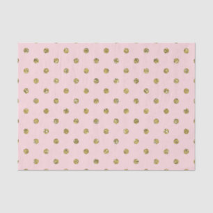 Roze en goudglitter Sparkle Polka Dots Chic Party Tissuepapier