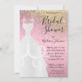 Roze en goudglitter Vrijgezellenfeest Kaart