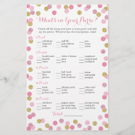 Roze en goudglitter Wat zit er in uw Purse Game