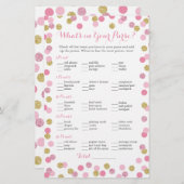Roze en goudglitter Wat zit er in uw Purse Game (Voorkant / Achterkant)