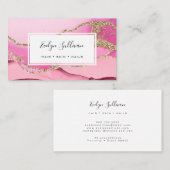 roze en goudglitteraglaat visitekaartje (Voorkant / Achterkant)