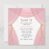 Roze en goudgordijn zoet 16 kaart (Voorkant)