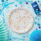 roze en goudgrieppatroon papieren bordje (Feest)