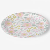 roze en goudgrieppatroon papieren bordje (Gekanteld)