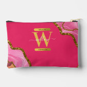 Roze en goudgrijs Glitter Monogram Etui (Achterkant)