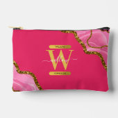 Roze en goudgrijs Glitter Monogram Etui (Voorkant)