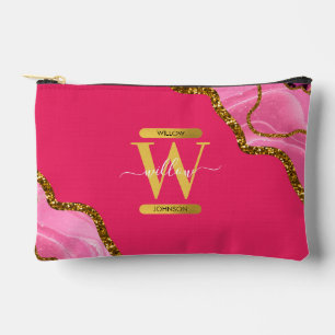 Roze en goudgrijs Glitter Monogram Etui