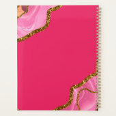 Roze en goudgrijs Glitter Monogram Planner (Achterkant)