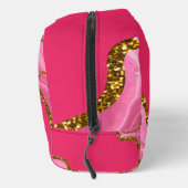 Roze en goudgrijs Glitter Monogram Toilettasje (Rechts)