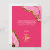 Roze en goudgrijze geode bruistode bedankkaart (Achterkant)