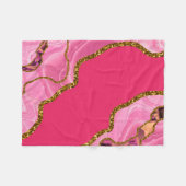 Roze en goudgrijze geode glitter fleece deken (Voorkant (Horizontaal))