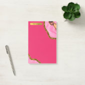 Roze en goudgrijze geode glitter post-it® notes (Kantoor)