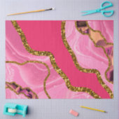 Roze en goudgrijze geode glitter tissuepapier (Craft)