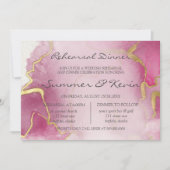 Roze en goudgrijze Waterverf repetitie binnenin Kaart (Voorkant)