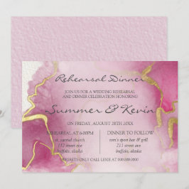 Roze en goudgrijze Waterverf repetitie binnenin Kaart