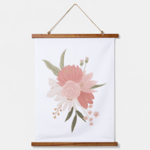 Roze en goudgroen meisje met het neursery decor hangend wandkleed