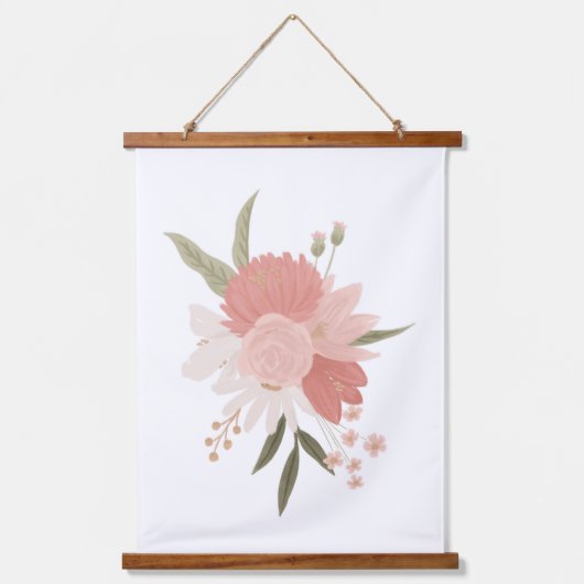 Roze en goudgroen meisje met het neursery decor hangend wandkleed (Voorkant)