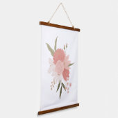 Roze en goudgroen meisje met het neursery decor hangend wandkleed (Gebogen)