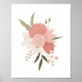 Roze en goudgroen meisje met het neursery decor poster