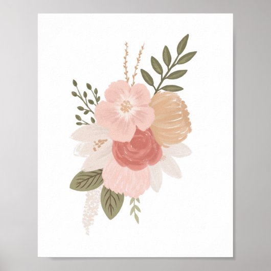 Roze en goudgroen meisje met het neursery decor poster (Voorkant)