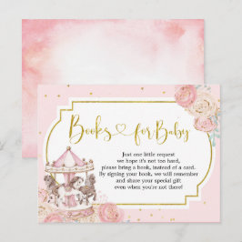 Roze en goudhandschoenen voor Baby Uitnodiging Briefkaart