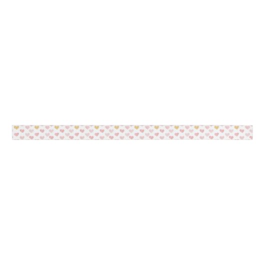 Roze en goudharten Grosgrain Ribbon Grosgrain Lint (Voorkant)