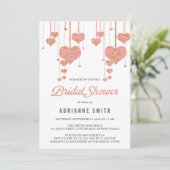 Roze en goudharten Vrijgezellenfeest Kaart (Staand voorkant)