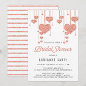 Roze en goudharten Vrijgezellenfeest Kaart (Voorkant / Achterkant)