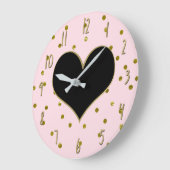 Roze en goudhartwonden Modern Trendy Cute Grote Klok (Hoek)