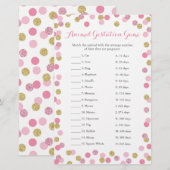 Roze en goudhoudend Baby shower Dierbeestspel (Voorkant / Achterkant)