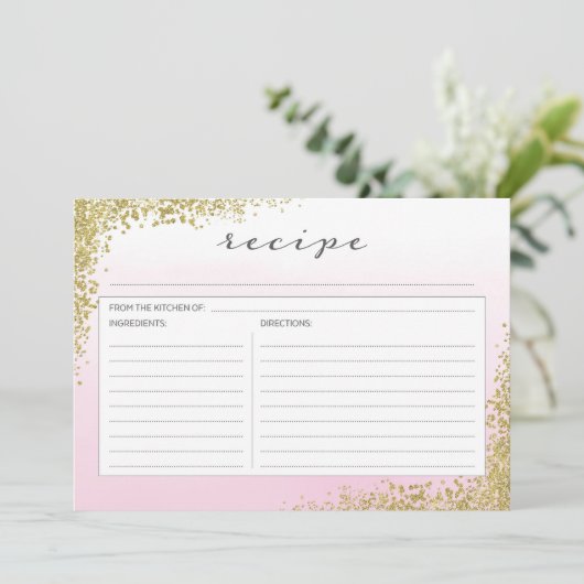 Roze en goudhoudende Kaart (Staand voorkant)