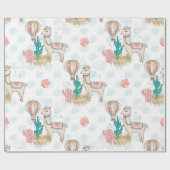 Roze en goudhoudende woestijn Steampunk Llama Cadeaupapier (Vlak)