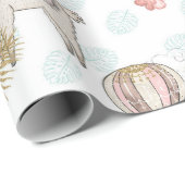 Roze en goudhoudende woestijn Steampunk Llama Cadeaupapier (Rol Hoek)