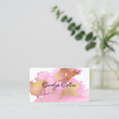 Roze en goudinkt Bevat Visitekaartje (Staand voorkant)