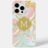Roze en goudinktmarmer Case-Mate iPhone case (Achterkant)