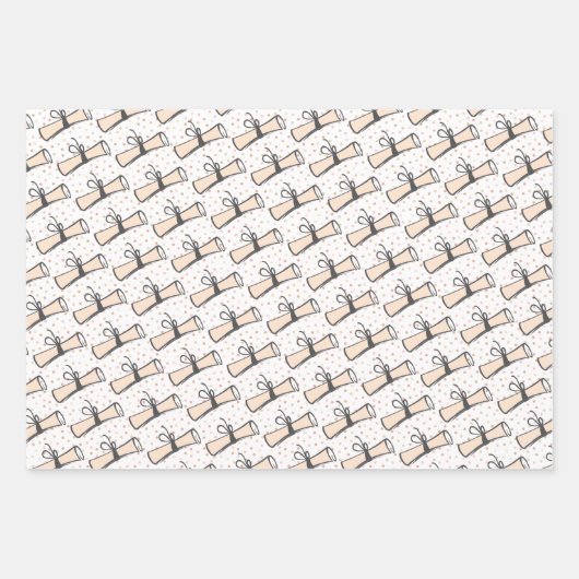 Roze en goudklasse van Afstuderen Inpakpapier Vel (Voorkant 3)